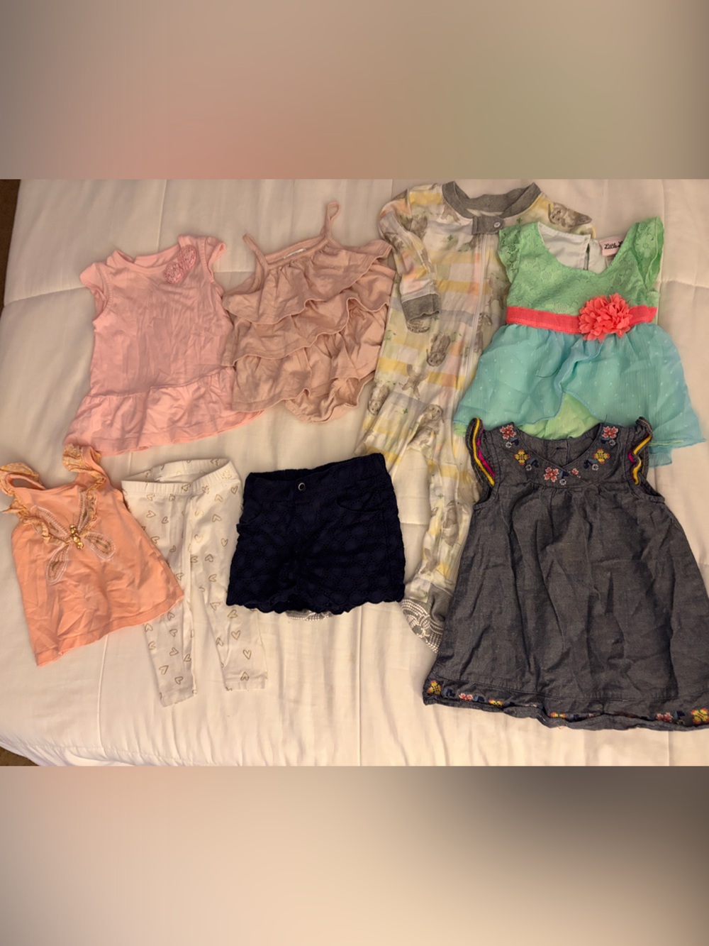 Girls 8 Piece Mixed Dress,Tops & Bottoms Size 12 Months Burt’s Bees & More